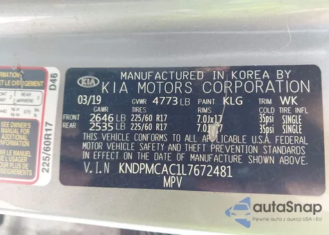 2020 Kia Sportage Lx from USA, damaged, VIN KNDPMCAC1L7672481